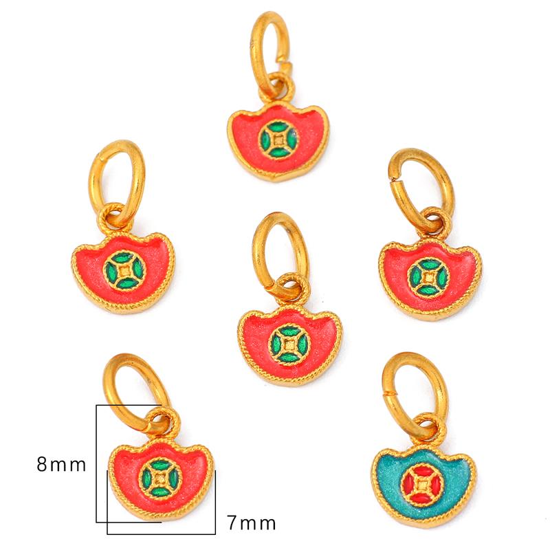 Enamel Colored Sand Gold Copper Gilded Pendant For DIY Necklace Bracelet Earrings Jewelry Making Craft Accessories