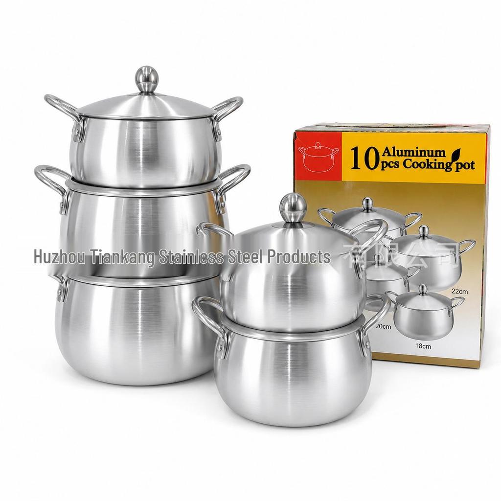 Africa Aluminum 5-Piece Casserole Pot Set for Household Kitchens