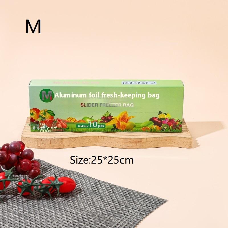 

10 шт./пакет большой емкости алюминиевая фольга пищевой пакет герметичный морозильник безопасный кухонный свежий мешок свежий многоразовый пакет с застежкой-молнией M