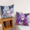 Anime Game Honkai Impact Cushion Cover Silky Short Plush Invisible Zipper Dustproof Sofa Pillow Case For Home Decor