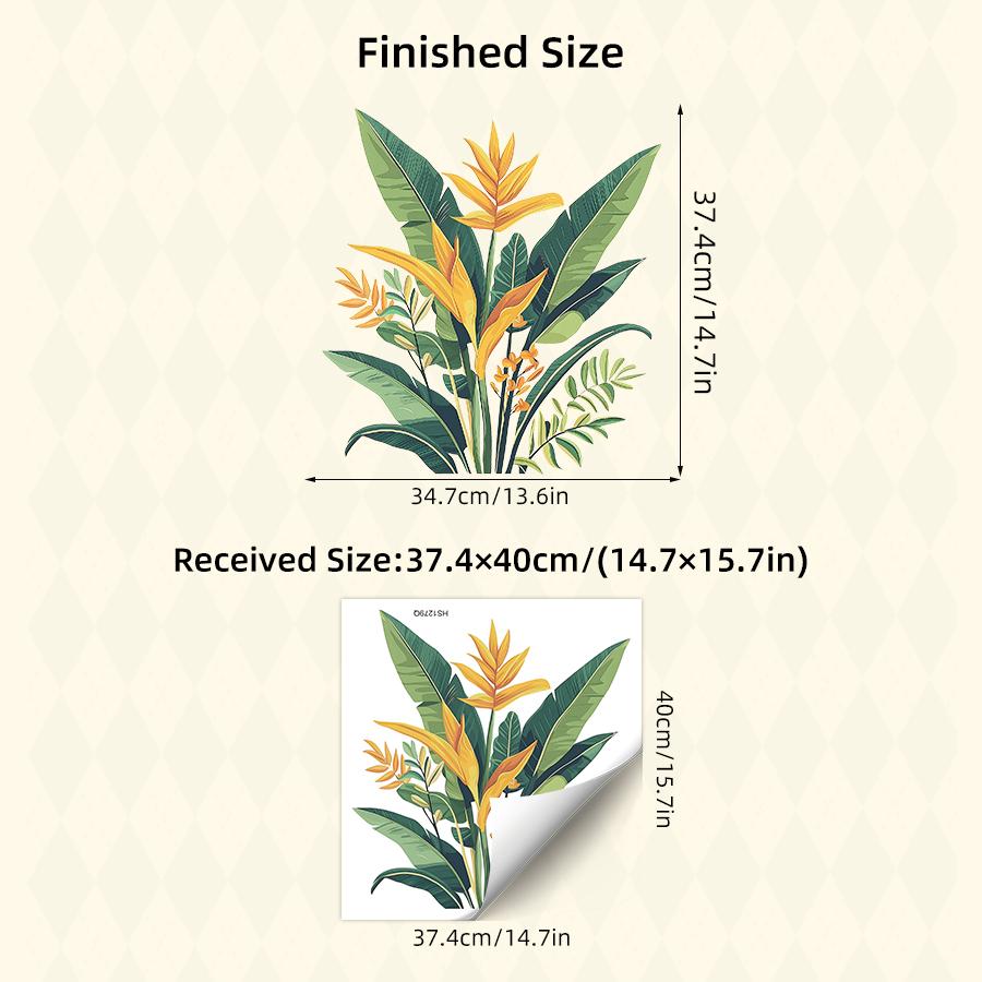Watercolor Botanical Wall Decals - Removable Vinyl Stickers Home Decoration for Living Room, Bedroom & Nursery Decor
