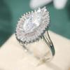 Fashion Sparkling Design Full Synthetic Zirconia Eye Shaped Ring for Women's Elegant Classic Banquet Wedding Engagement Jewelry