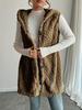 Double-Sided Plush Hooded Cardigan Vest - Women's Autumn/Winter Fashion