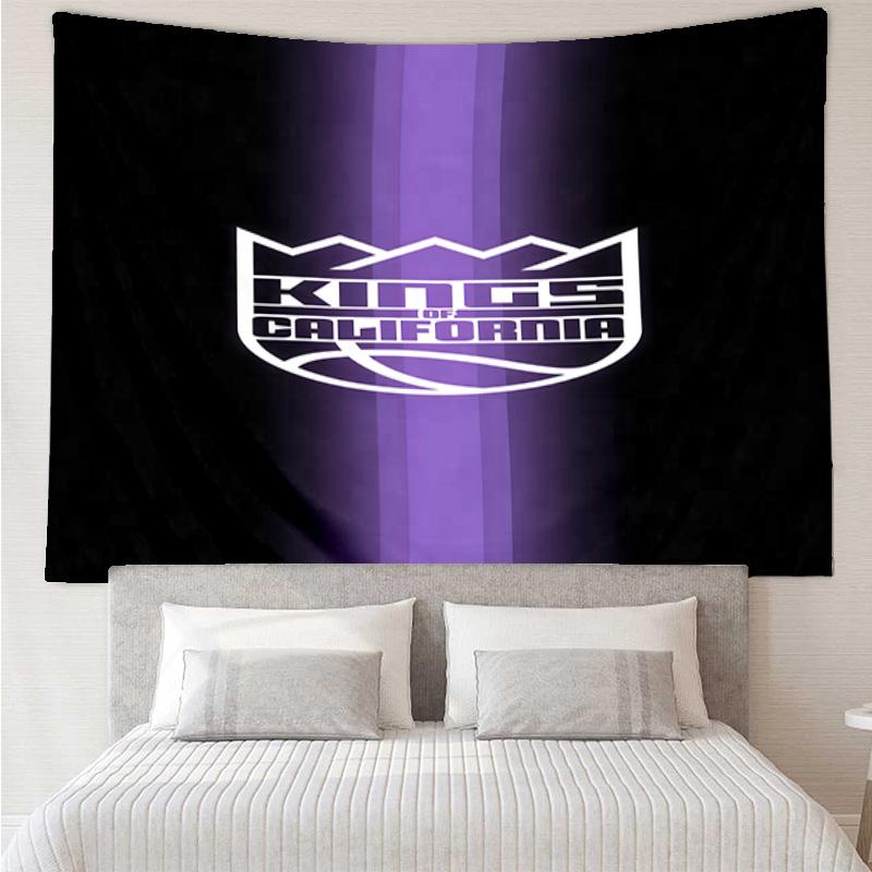 Kings Basketball Team Logo Schnelltrocknendes Wandteppich zum Aufhängen für Schlafzimmer, Wohnzimmer, Spielzimmer, Dekorations-Kunstzimmer Wandteppich Feiertags- und Geburtstagsgeschenke