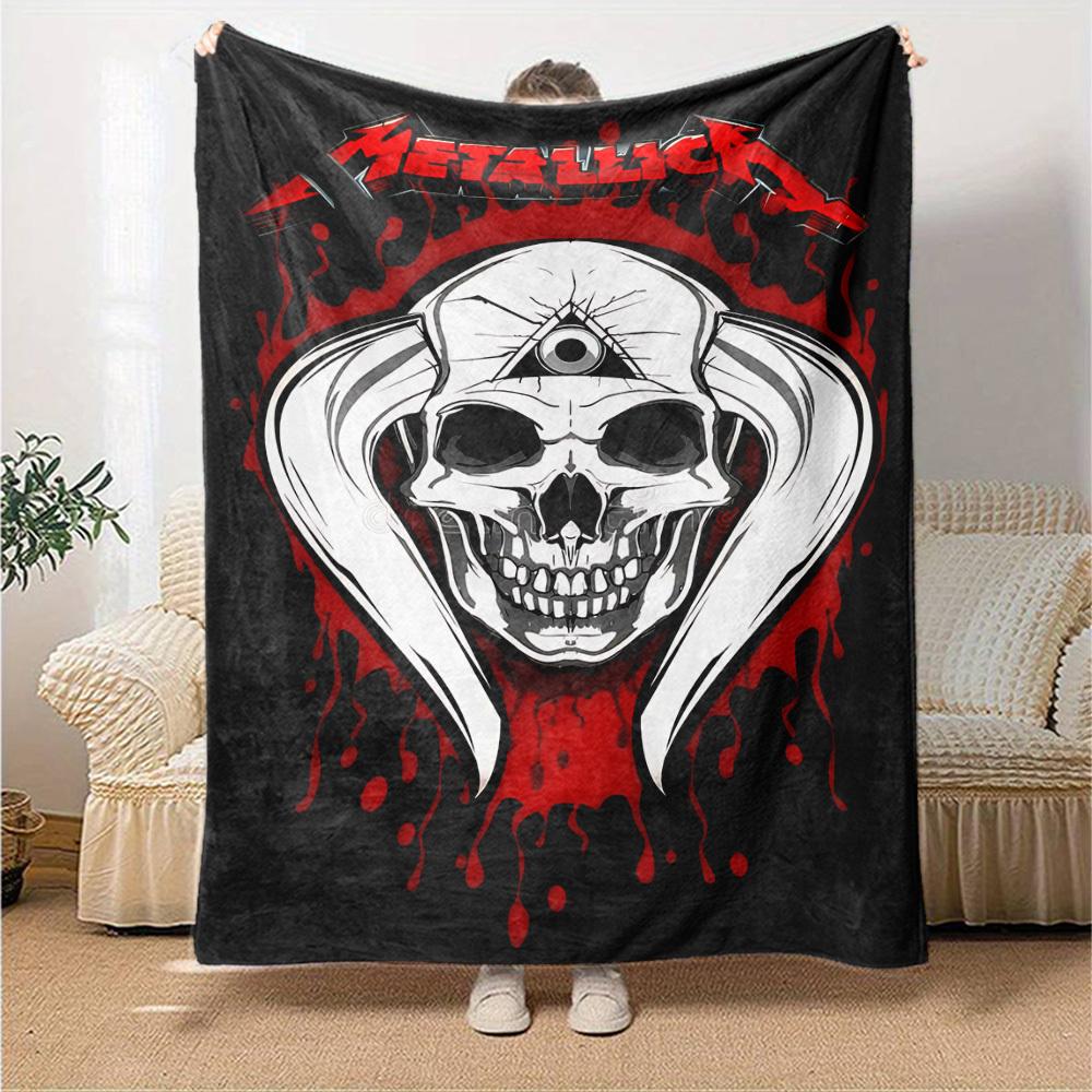 1pc Dragon guitarThemed Blanket Soft Flannel All Season Cozy Throw with Bold Graphic Print, Travel, or Holiday Gift for Family & Friends