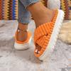 Fashion Cross Strap Slippers Women Fashion New Females Soft Corduroy Platform Home Slides Men Portable Warm Plush Sandals Women's Shoes