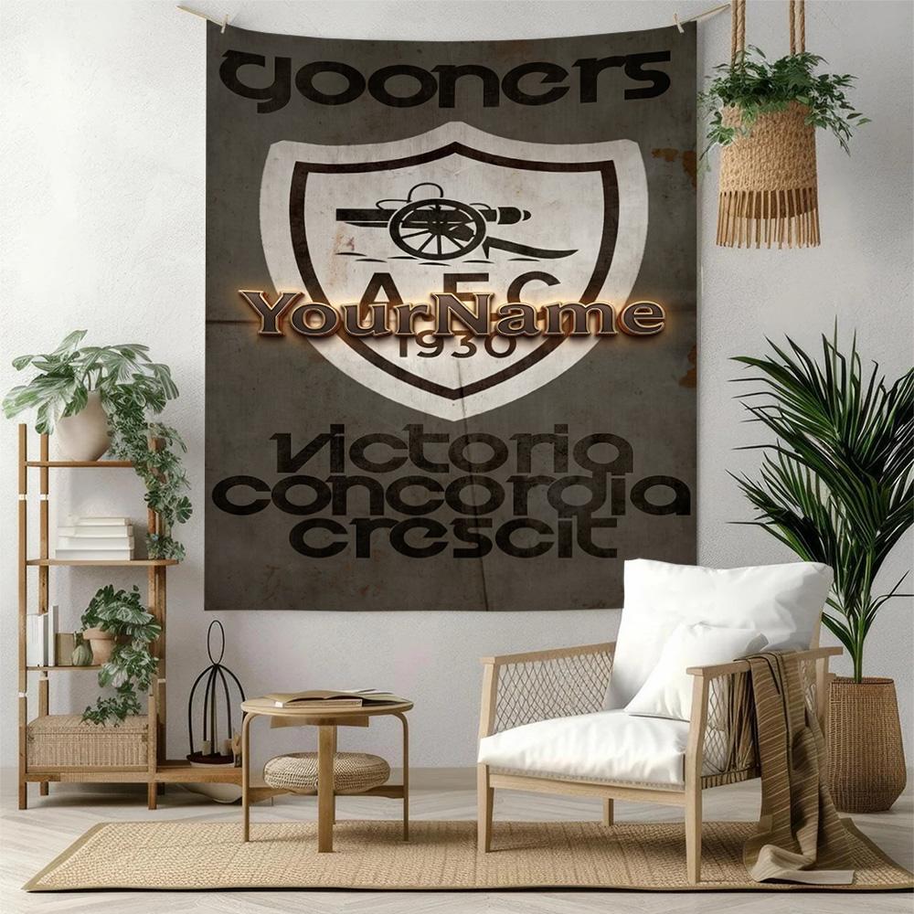 Arsenal Custom Ditt Navn Vægdekoration Vægtæppe Kunst Til Kæledyrsminde Fødselsdag Bryllupsfest Baggrund Familiegave