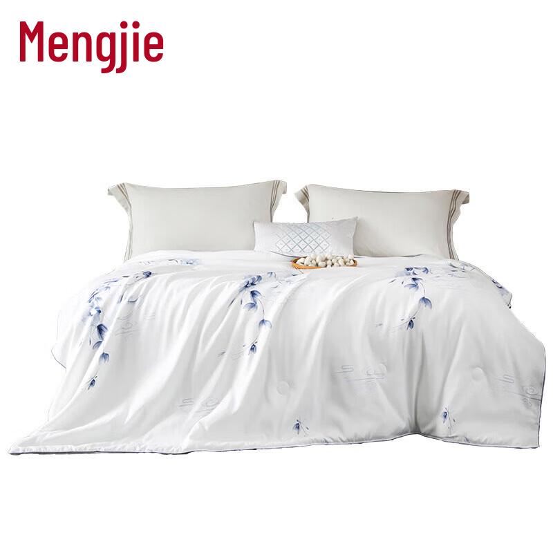 MENGJIE Floral Tussah Silk Summer Comforter