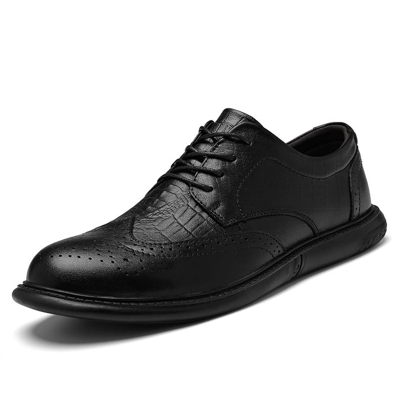 Fashion High Quality Men's Genuine Leather Shoes Non-Slip Walking Flats Oxford Shoes Man Comfortable All Day Wear Hiking Shoe Trainers