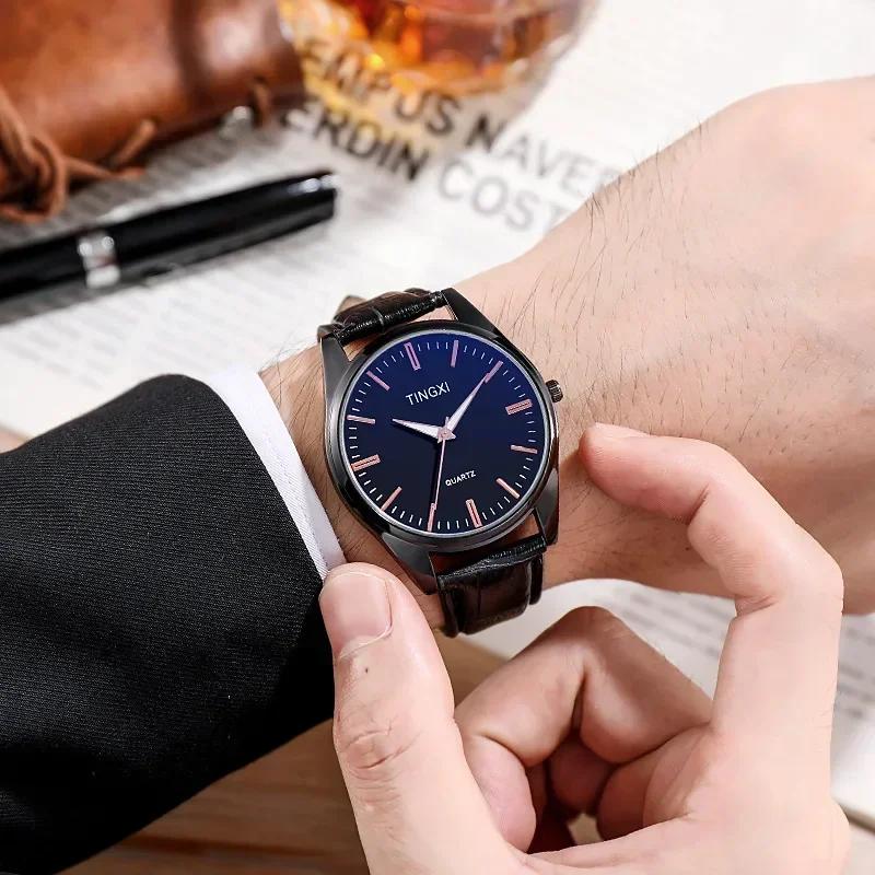 

Men Watch Luxury Casual Wristwatch Business Quartz Watches for Men Clock Leather Strap Watches Gift Relogio Masculino