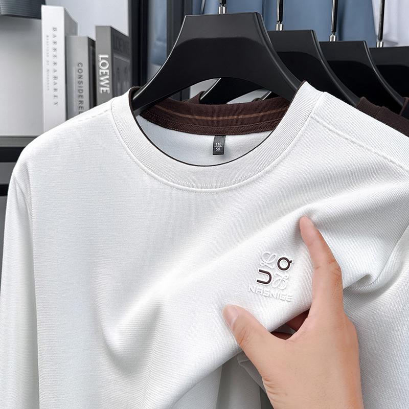 2025 Autumn Men s Round Neck Embroidered Hoodie - Fashionable & Versatile Casual Wear L белый