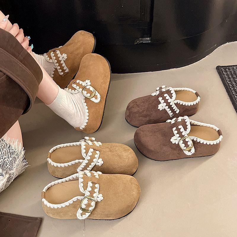Baotou slippers women's casual Birkenstock with retro daily skirt wind half slippers