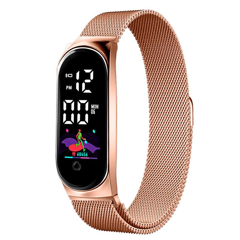 New LED Student Electronic Watch Innovative Colorful Waterproof Milan with Alloy Touch Screen LED Bracelet Watch