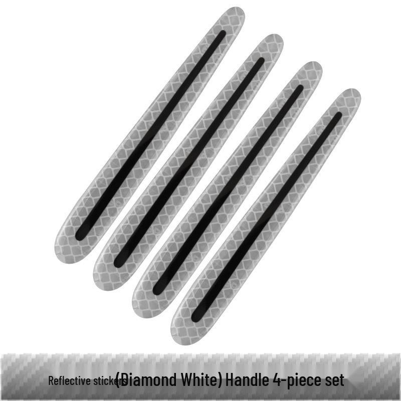 Reflective Carbon Fiber Anti-Collision Car Stickers for Handles, Door Bowl, and Mirrors