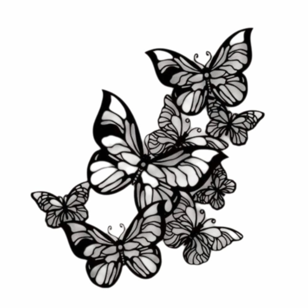 Waterproof Hanging Wall Art Black Butterfly Hanging Ornament  Garden Fence