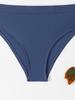 Damen High-Waist Bikini Zweiteiler Unifarben