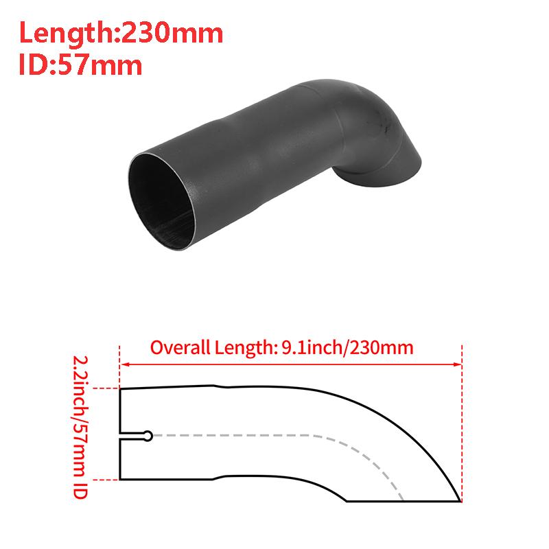 X Autohaux 51mm ID Inlet Turn Down Exhaust Tip T304 Stainless Steel Mandrel Bend Elbow Tube 230mm Length 125 Degree for Car