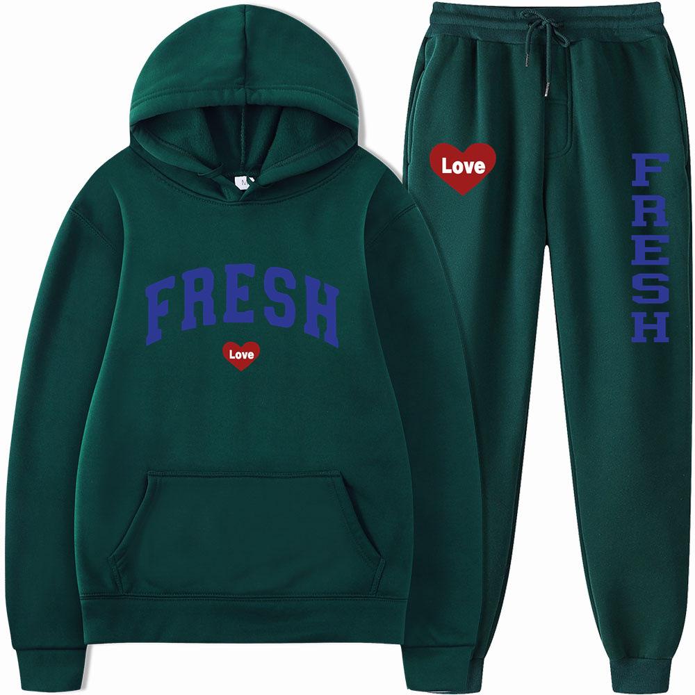 2023 Cross Border Printed Volná jarní a podzimní mikina s kapucí a punčochové kalhoty s kapucí