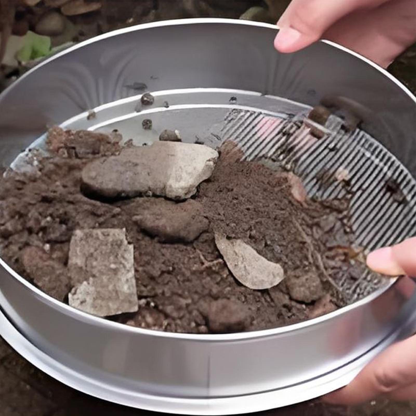 

Stainless Steel Soil Sieve Interchangeable Meshes Set Multifunctional Garden Soil Filter for Sand Rocks Compost Potting Soil China Mainland