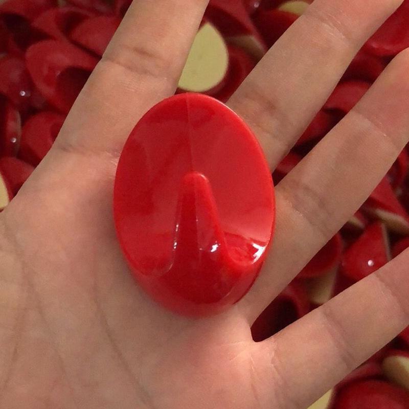 

Овальний білий липкий пластиковий гачок - міцний, святковий червоний дизайн (Масовий) яскраво-червоного кольору