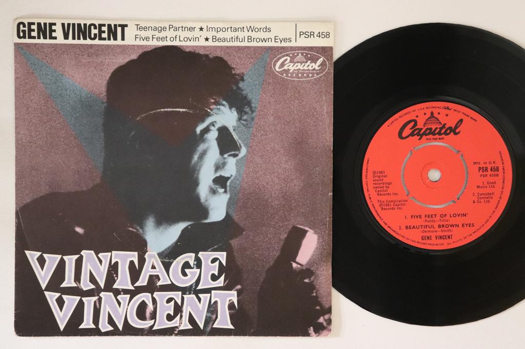 7inch Record GENE VINCENT  Vintage Vincent PSR458 CAPITOL 1981 UK Rock Used