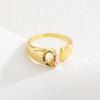 Fashionable Colorful Zircon Alphabet Adjustable Retro Ring