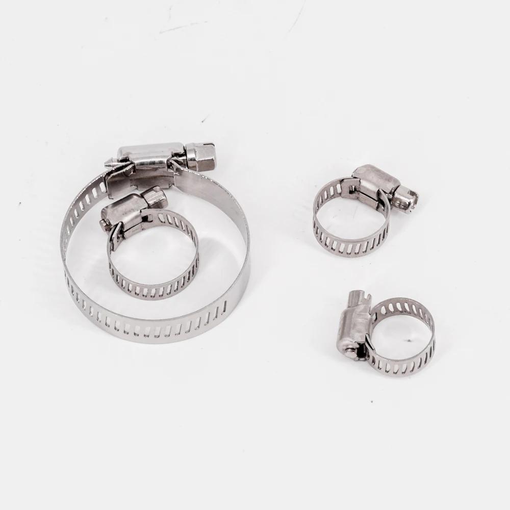 5 PCS Hose Clamp 6-12mm 1/4" 3/8" 304 Stainless Worm Drive Spring Clip Water Fuel Line Homebrew