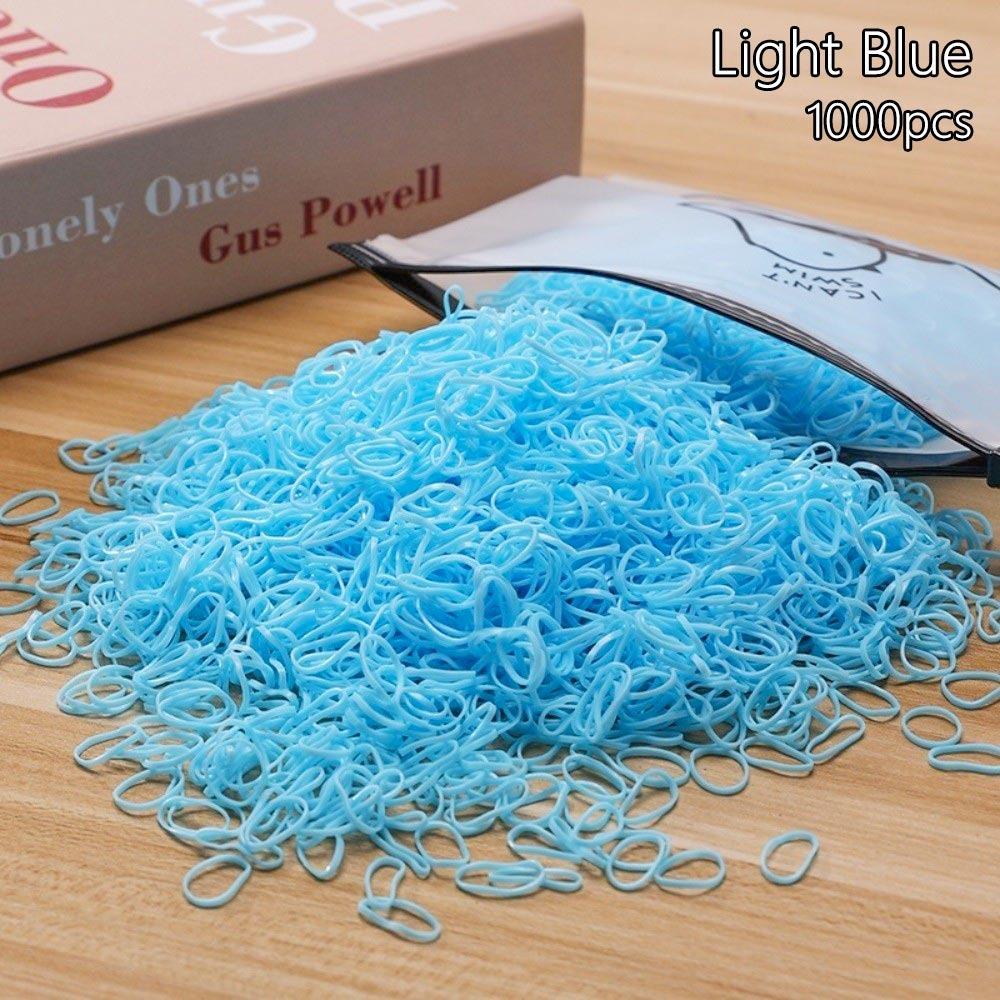 1000Pcs Girls Colourful Disposable Rubber Band Hair Ties Headband Ponytail Holder Bands Kids Hair Styling Tools