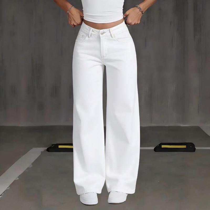 Jeans Rétro Évasés Taille Haute Chic pour Femme