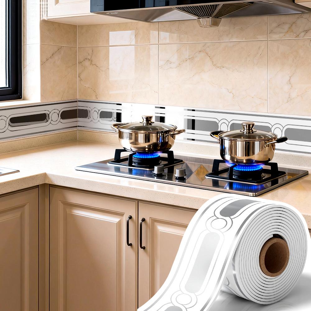 Thickened Waterproof PVC Self-Adhesive Tile-Look Baseboard Sticker