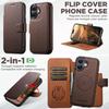 iPhone 17 Pro Flip Card Slot Magnetic Wireless Charging Stand Case - Color Block Leather