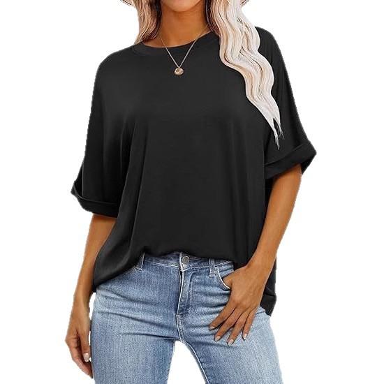 Women's T-shirt New Fashion Loose Casual Crew Neck Short Sleeve Large Size Women's Top