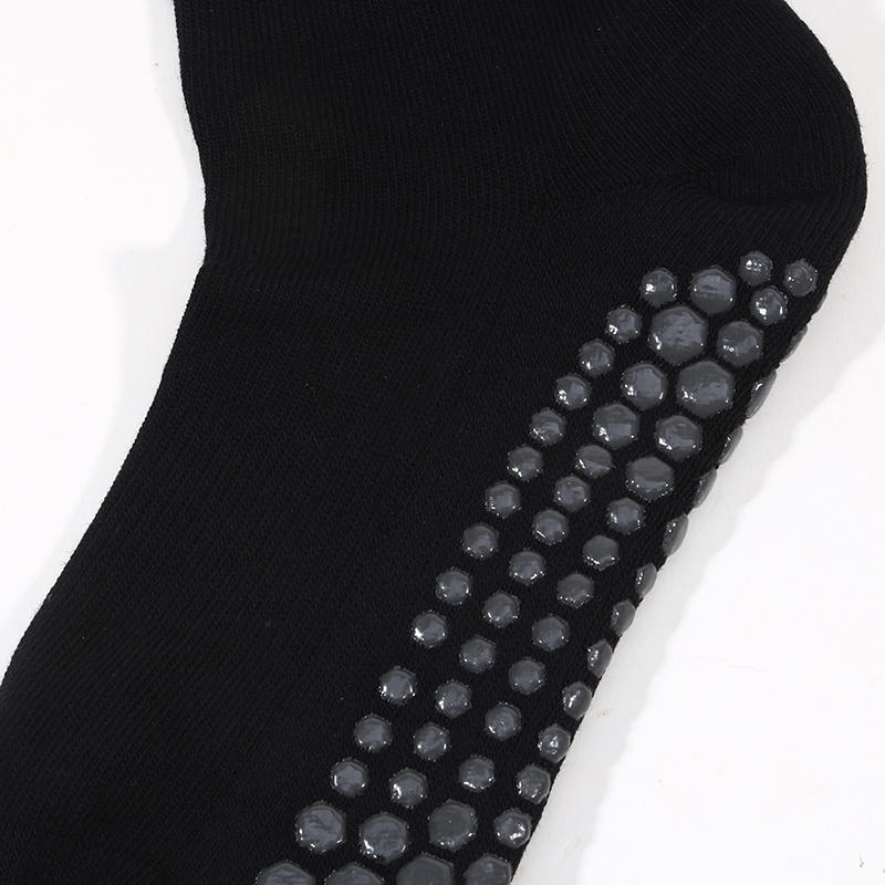 1Pair Women Yoga Pilates Socks with Grips Non Slip Sports Indoor Fitness Socks Professional Calf Socks for Ballet Dance