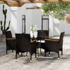 Día Y Noche - Día Y Noche Garden Dining Set 5 Pieces Black Synthetic Rattan