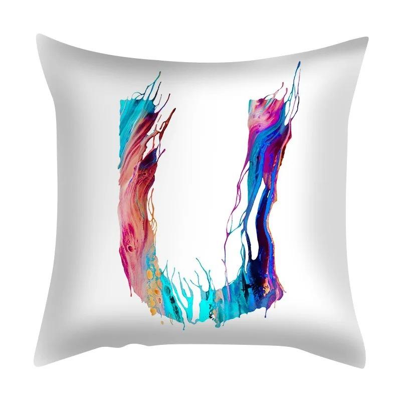 Colorful Creative Letter Decorative Pillowcase Living Room Office Home Pillowcase Car Ornaments