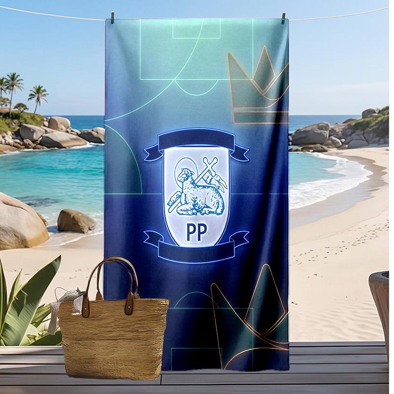 Preston North End Football Print Beach Towel, Large Soft Quick Dry Towel for Beach Camping Swimming