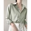 Women's Designer Long Sleeve Silk Shirt - Versatile & Stylish for Spring/Autumn 2026
