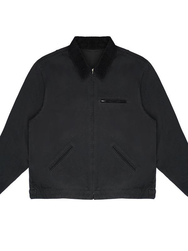 Americká retro pracovní bunda Carhartt Detroit: Všestranný omyvatelný plátěný límec v jednobarevném provedení pro podzim.