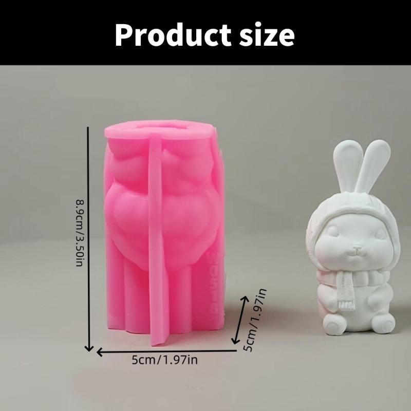 Bunnies Animal Silicone Molds for Candle Soap Candy Chocolate Molds Cement Gypsum Silicone Molds for Home Decoration