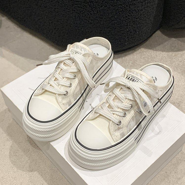 

Женские повседневные дышащие кеды на толстой подошве 5 см, летняя новинка 2025 года, маленькие белые туфли, модная и универсальная верхняя одежда 40