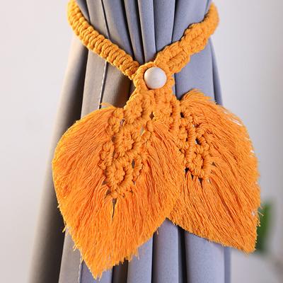 Závěsy Podvazy Dřevěné Korálky Pletené Tvar Listu Střapec Boho Styl Závěs Upevnění Selský Styl Závěs Dekorace Podvazy Ložnice Závěsy Podvazy