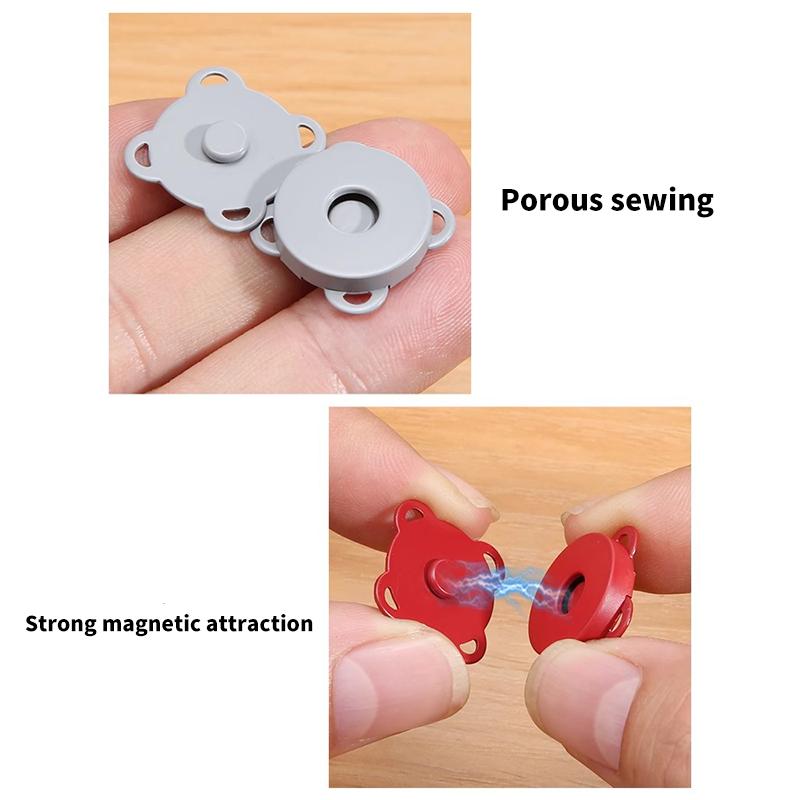 10 Sets Magnetic Snap Button Metal Plum Blossom Sew On Button Clasps Fasteners for Purses Handbag Clothes DIY Accessories