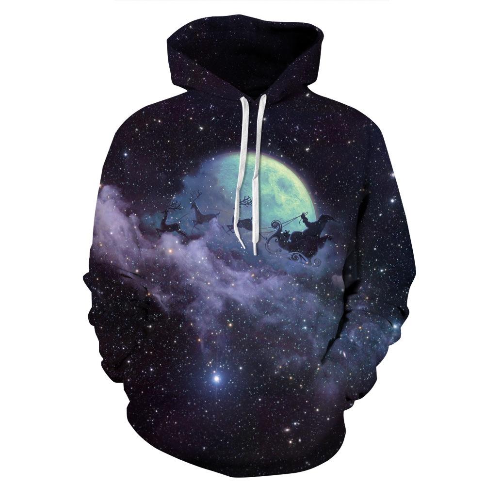 Festive Men Women Christmas 3d Graphic Printed Hoodie Sweatshirt Jumper Tops