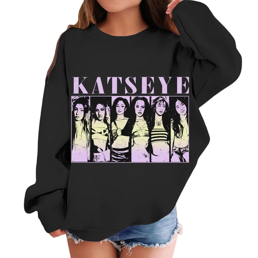 Kids Long Sleeve Printed Neck Sweatshirt Casual Pullover Top