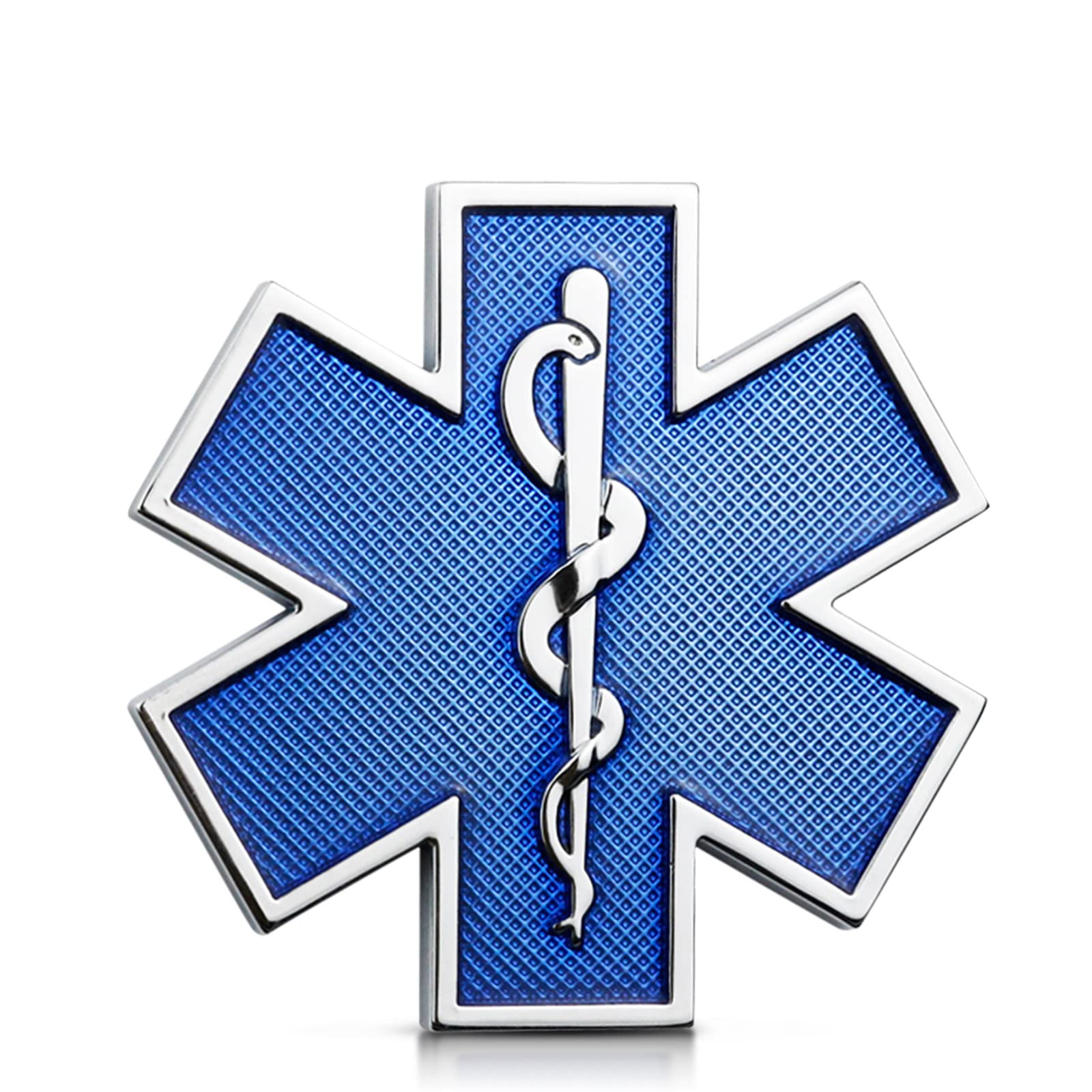 

Star of Life 2.5 x2.5 Metal Sticker for Car Blue Medical Decal EMS EMT Emergency синий