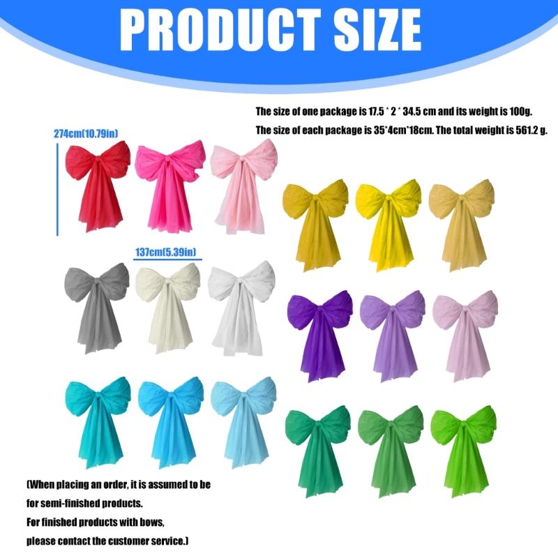 Pack of 6 Durable Efficient Plastic Large Wall Bows Designed for Long Time Celebration and Event Decors Applications