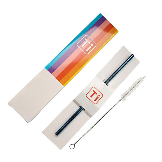Cannuccia in Acciaio Inossidabile Design Fiore di Ghiaccio Colorato Resistente alla Corrosione Leggera Cannuccia da Bevanda con Spazzolino di Pulizia Senza BPA Cannuccia Metallica