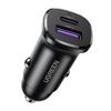 USBC USBA 30W Car Charger Black