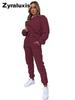 Women's Fall Winter Casual Solid Color Fleece Lined Long Sleeve Pants