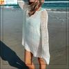 Fashion 2023 New Arrival Knitting Hollow Siamese Blouse Travel Outfit Beach Bikini Cover Pullover Hair